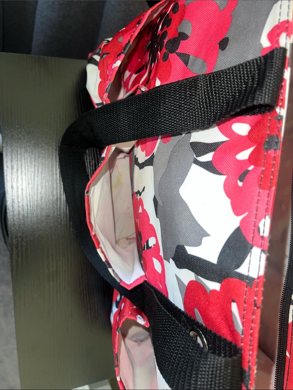 Thirty-one Red, Black & Gray Floral Tote - Picture 4 of 5